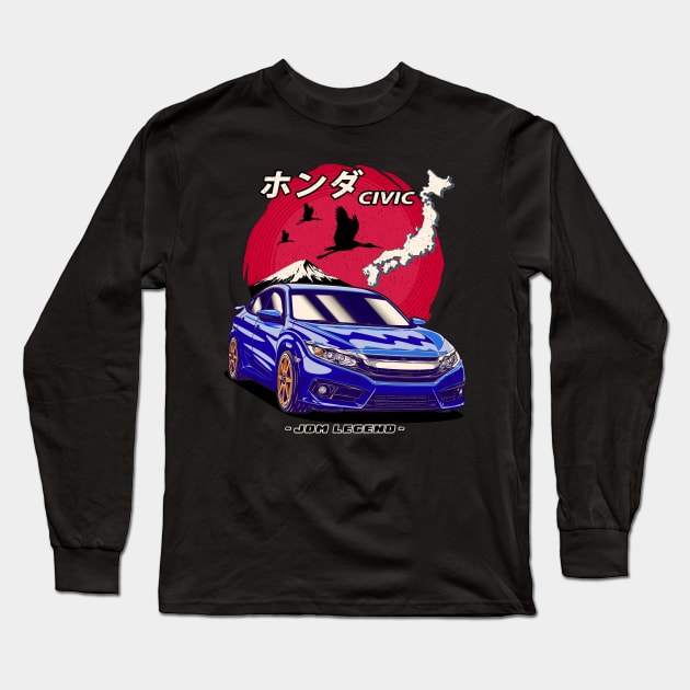 Nippon JDM Civic Si Long Sleeve T-Shirt by Guyvit